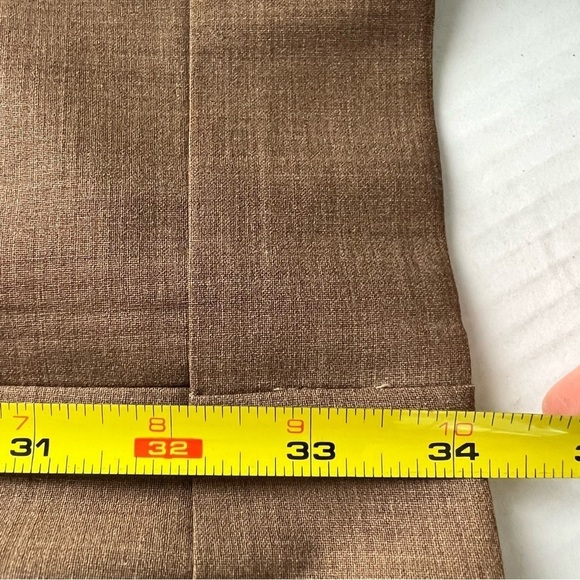 Nanette Lepore Pants Camel Tone Unlined Fine Wool Wide Leg w. Cuffs & Pockets - Picture 13 of 13